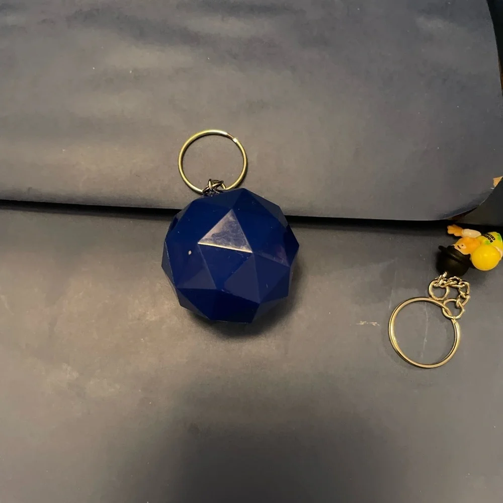 Geometric Blue Keychain upcycled toy